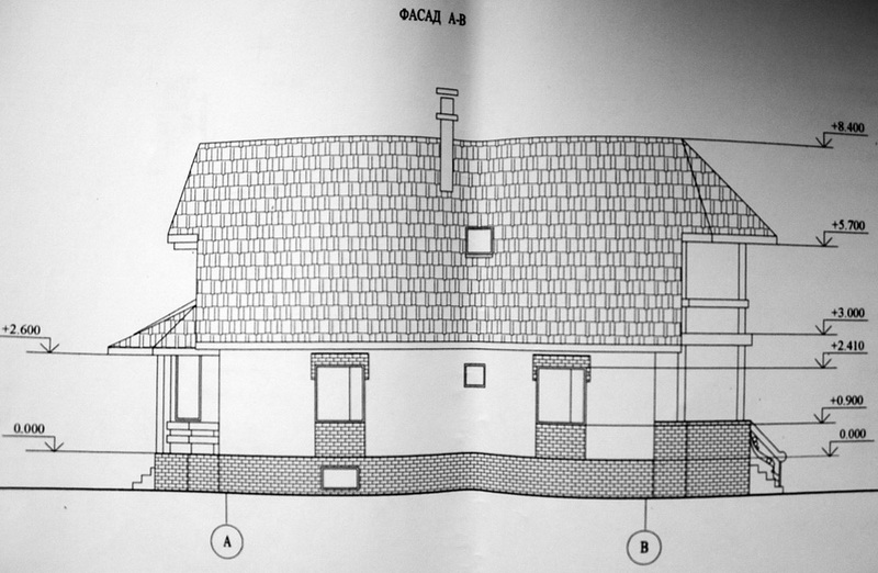 Фасад вид А-В